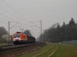 Am 15.3.14 war die Locon 189 821 auf der Rheinbahn unterwegs.