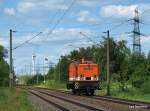 Ex. DR V 60 102 von LOCON brummt am 23.06.10 als Lz durch Hamburg-Moorburg.