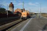 LOCON 213 (214 003-6) als Lz in Rathenow in Richtung Stendal unterwegs. 11.04.2011