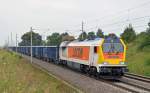 Locon 401 zog am 01.09.11 einen Ganzzug Hochbordwagen durch Arensdorf Richtung Halle(S).