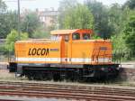 345 261-2 der LOCON LOGISTIK & CONSULTING AG in Berlin steht im hinteren Bereich des Bahnhof Eberswalde am 08. Juni 2013.