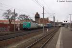 185 619-4 RBS Asset Finance Europe Limited für LOCON LOGISTIK & CONSULTING AG mit einem Containerzug in Rathenow und fuhr in Richtung Stendal weiter. 23.11.2013