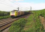 LOCON ES 64 F4-206 mit dem DGS 92807 von Venlo (NL) nach Gemünden (Main), am 25.08.2010 bei Erbach (Rheingau).