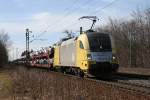 182 529 mit einem Autozug am 18.03.2009 in Haar (bei Mnchen).