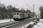 139 310 mit einem KLV Zug am 02.12.2010 zwischen Vaterstetten und Haar.