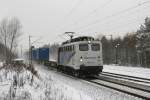 139 177 mit einem KLV Zug am 02.12.2010 zwischen Vaterstetten und Haar.