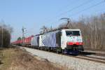 Die bisher einzigen beiden blauen 189er Zebras (917 + 914) waren am 02.03.2011 in Doppeltraktion mit dem Winner KLV DGS 43139 unterwegs.