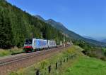 186 287 + 186 281 mit einem KLV am 08.09.2012 unterwegs bei Penk.