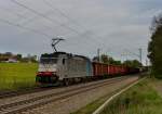 186 105 mit einem Schrottzug am 29.04.2012 am B Vogl.