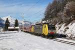 189 903 mit dem 13189 (Hamburg - Mallnitz) am 08.02.2014 bei Pfaffenschwendt.