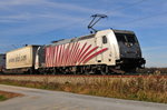 Die 185 666-5 von Lokomotion vor den Ekol-Zug am 01.11.16 bei Übersee am Chiemsee