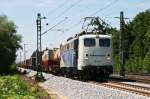 Das Lokomotion Zebra 139 312 mit einem KLV Zug am 20.05.2009 in Haar (bei Mnchen).