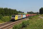 189 905 mit EU43 007 im Schlepp und dem Winner KLV Zug DGS 43139 am 12.07.2011 bei Grokarolinenfeld.