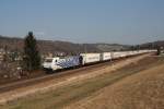 Lokomotion 185.663 vor  Ekol  Ganzzug 40640 bei Eichgraben-Altlengbach. 22.03.2012