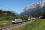 186 105 mit einem KLV Zug am 09.09.2012 bei Pfarrwerfen.