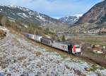 185 664 + 186 284 mit TEC 41851 am 10.01.2015 bei Angertal.