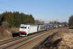 186 443 + 186 281 mit Klv Zug am 10.03.2015 bei Vogl.