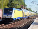 146 542-6 Metronom mit  7 Dosto (Metronom) in Richtung Lutherstadt Wittenberg durchfährt Gr0ßbeeren am 28. Mai 2017. 
Gruß an das Lokpersonal zurück.