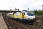 Metronom ME 146-13 in Hamburg Harburg am 18.07.19 vom Bahnsteig aus fotografiert