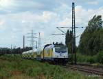 246 002-0 durchfhrt am 6.07.09 Hamburg-Unterelbe mit dem ME 39422 Cuxhaven - Hamburg Hbf kurz vor erreichen des Harburger Bahnhofs. In Harburg gibt es dann einen Richtungswechsel und somit geht es mit Steuerwagen vorraus bis Hamburg Hbf.