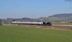 185 546 mit ME 82827 Uelzen - Göttingen am 13.03.2014 zwischen Godenau und Alfeld/Leine. 