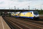 Am 13.08.2014 fuhr ME 146-13 (146 513-7)  Alfeld  mit einem ME (Hamburg Hbf - Uelzen) aus dem Bahnhof von Hamburg Harburg.