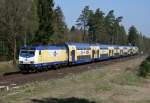 ME 146-09 mit ME 82827 (Uelzen–Gttingen) am 15.04.2015 zwischen Unterl und Eschede