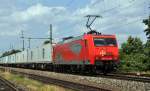 Ascendos Rail Leasing 145-CL 013 (145 091), vermietet an MKB, mit einem Containerzug in Richtung Osnabrück (Diepholz, 30.06.12).