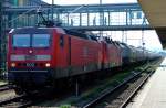 MEG 602 und 603 mit Zementzug am 12.04.2007 in Regensburg Hbf.