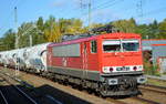 MEG - Mitteldeutsche Eisenbahn GmbH, Schkopau  712/155 249-6  [NVR-Nummer: 91 80 6155 249-6 D-MEG] mit Zementstaubzug (leer) aus Rostock Richtung Industrieübergabe Berlin Nordost am 14.10.19 Mönchmühle bei Berlin