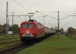 MEG 801 fhrt am 14.10.08 durch den Bhf. Angersdorf richtung Buna- Werkbahnhof.  