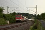 Der Zementleerzug von Regensburg nach Rüdersdorf passiert gerade Liebau/Pöhl mit der MEG 707 und der Class 247.