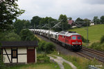 Zementleerzug DGS 88982 mit MEG 318 und Class 66 in Jößnitz am 28.06.2016