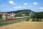 155 249(MEG 712) mit Containerzug KT 50274 in Retzbach-Zellingen am 9.7.2016.