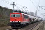 MEG 704/155 195-1 mit Zementstaubzug (leer) Richtung Industrieübergabe Nordost in Berlin am 06.03.18