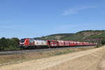 159 225 mit einem gemischten Güterzug aus Gemünden kommend am 8.