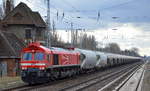 Mitteldeutsche Eisenbahn GmbH, Schkopau [D] mit  266 442-3  [NVR:  92 80 1266 442-3 D-MEG ] mit Zementstaubzug überraschend auf dieser Strecke Richtung Bernau weiter Richtung Nordosten am