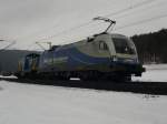 1116 912 & mit Anh�ngsel beide Lokomotiven der MWB, zwischen Gem�nden (Main) und Karlstadt (Main), am 03.02.2010