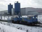 Am 20.Februar 2010 standen im Mukraner Anschlu� Betonummandlungswerk die beiden MWB-Loks V241 und V250.