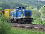 V 1353 der MWB (Mittelweserbahn) bei Gleisbauarbeiten in Arnsberg Rolandsbogen am Sonntag den 18.07.2010.