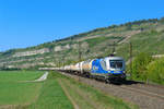 1116 911 mit einem Gaskesselzug am 19.04.2011 unterwegs bei Thngersheim.