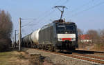 Die für CTL fahrende 189 802 führte am 16.02.17 einen Kesselwagenzug aus Bad Bentheim kommend durch Greppin in Richtung Bitterfeld, wo dieser Zug auch endete.