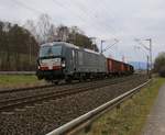 193 600 mit S21 Aushubzug in Fahrtrichtung Süden. Aufgenommen am 19.03.2016 in Wehretal-Reichensachsen.