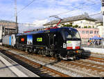 MREC / RailPool / BLS - Lok 193 714-3 mit 186106 bei Rangierfahrt im Bahnhof Spiez am 04.01.2020