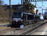 MRCE + EDG - Lok`s 91 80 6 193 665-4 + 91 80 193 661 + 91 85 4 446 018-4 im Bahnhofsareal von Rheinfelden am 06.03.2022