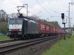 MRCE 189 211 mit KLV-Zug in Rheine=Bentlage, 30.04.2021