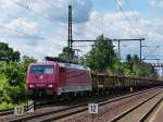 189 800 der MTEG bringt ihren leeren Autozug zurück nach Pirna.