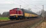 204 354 der MTEG zog am 17.12.15 einen Altmann-Autozug von Cuxhaven kommend durch Benndorf Richtung DElitzsch.