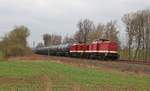 204 354-5 und 204 347-9 zu sehen am 23.03.17 mit einem Kesselzug bei Plauen/V.