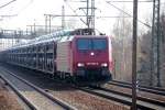 MTEG 189 800 mit Autozug am 07.03.2012 durch Dresden-Strehlen.